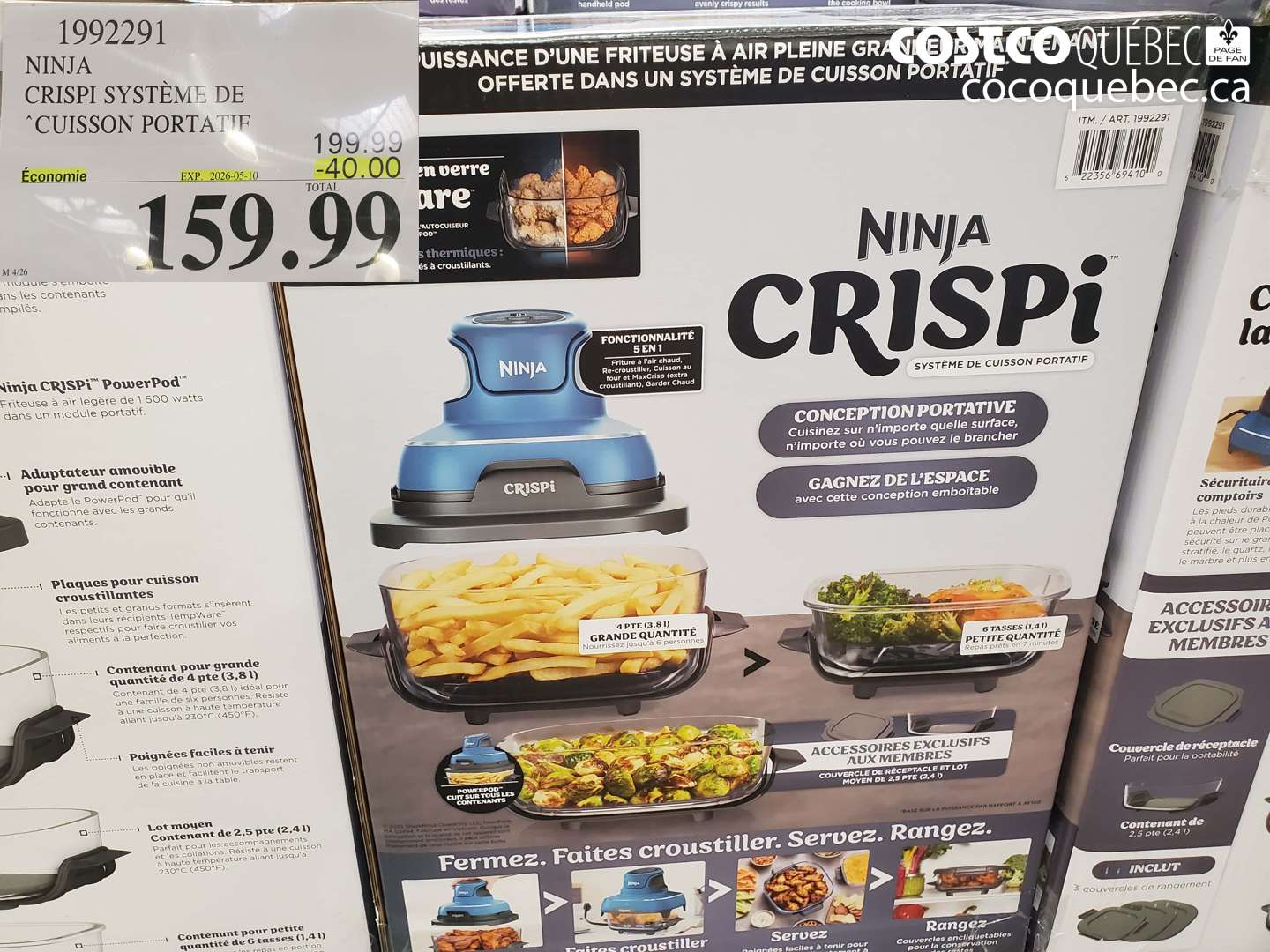 1992291 NINJA CRISPI SYSTEME DE CUISSON PORTATIVE ($40.00 INSTANT SAVINGS EXPIRES ON 2026-05-10) $159.99