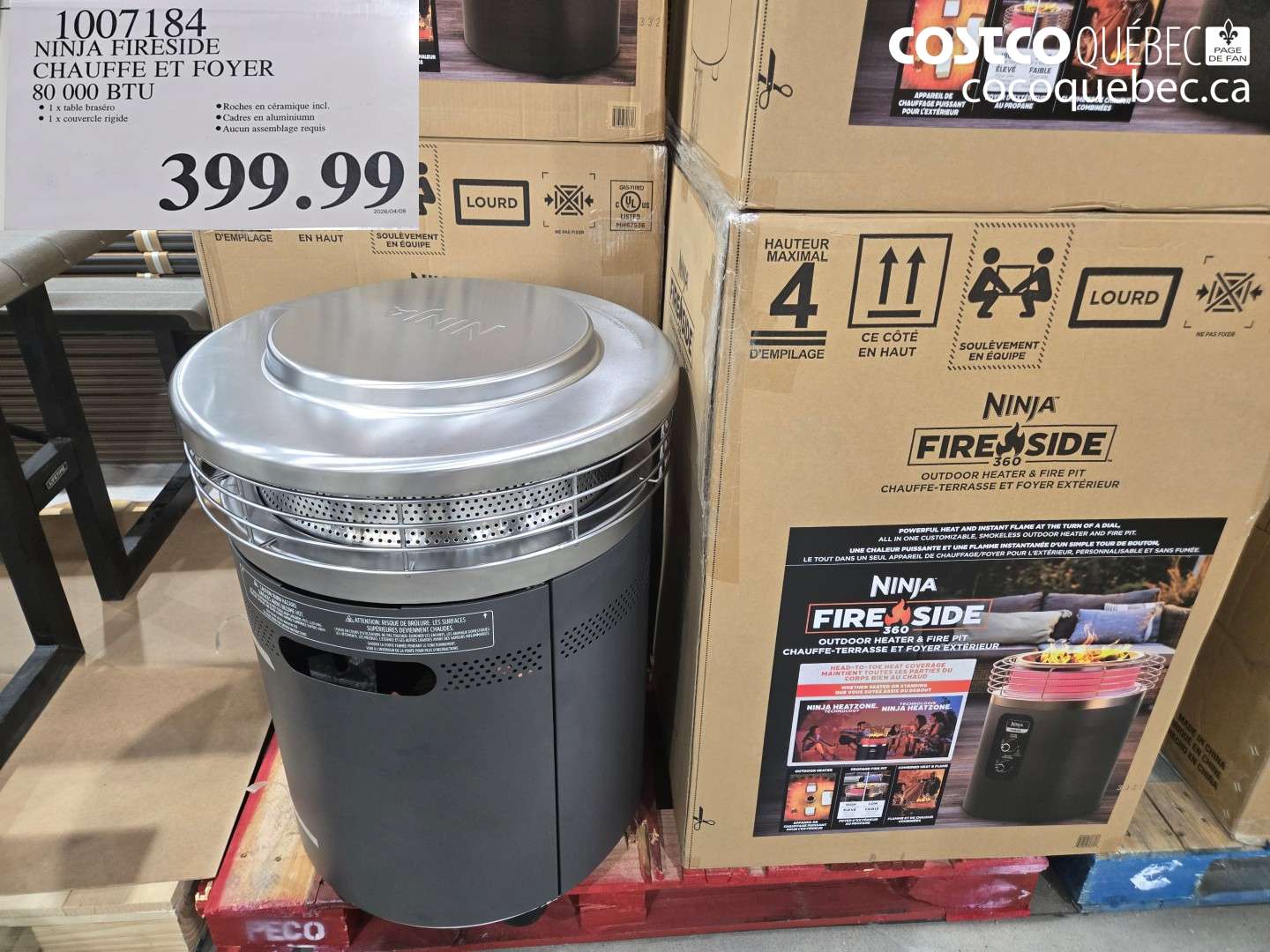 1007184 NINJA FIRESIDE CHAUFFE ET FOYER 80 000 BTU $399.99