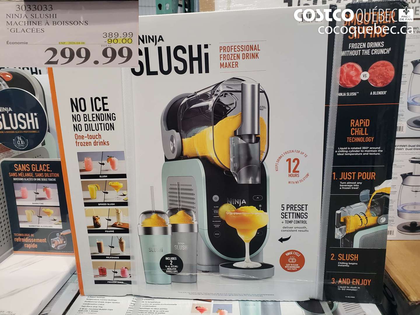 3033033 NINJA SLUSHI MACHINE À BOISSONS GLACÉES ($90.00 INSTANT SAVINGS EXPIRES ON 2026-04-06) $299.99