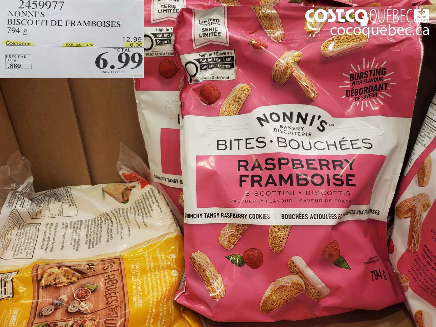2459977 NONNI'S BISCOTTI DE FRAMBOISES ($6.00 INSTANT SAVINGS EXPIRES ON 2026-04-26) $6.99