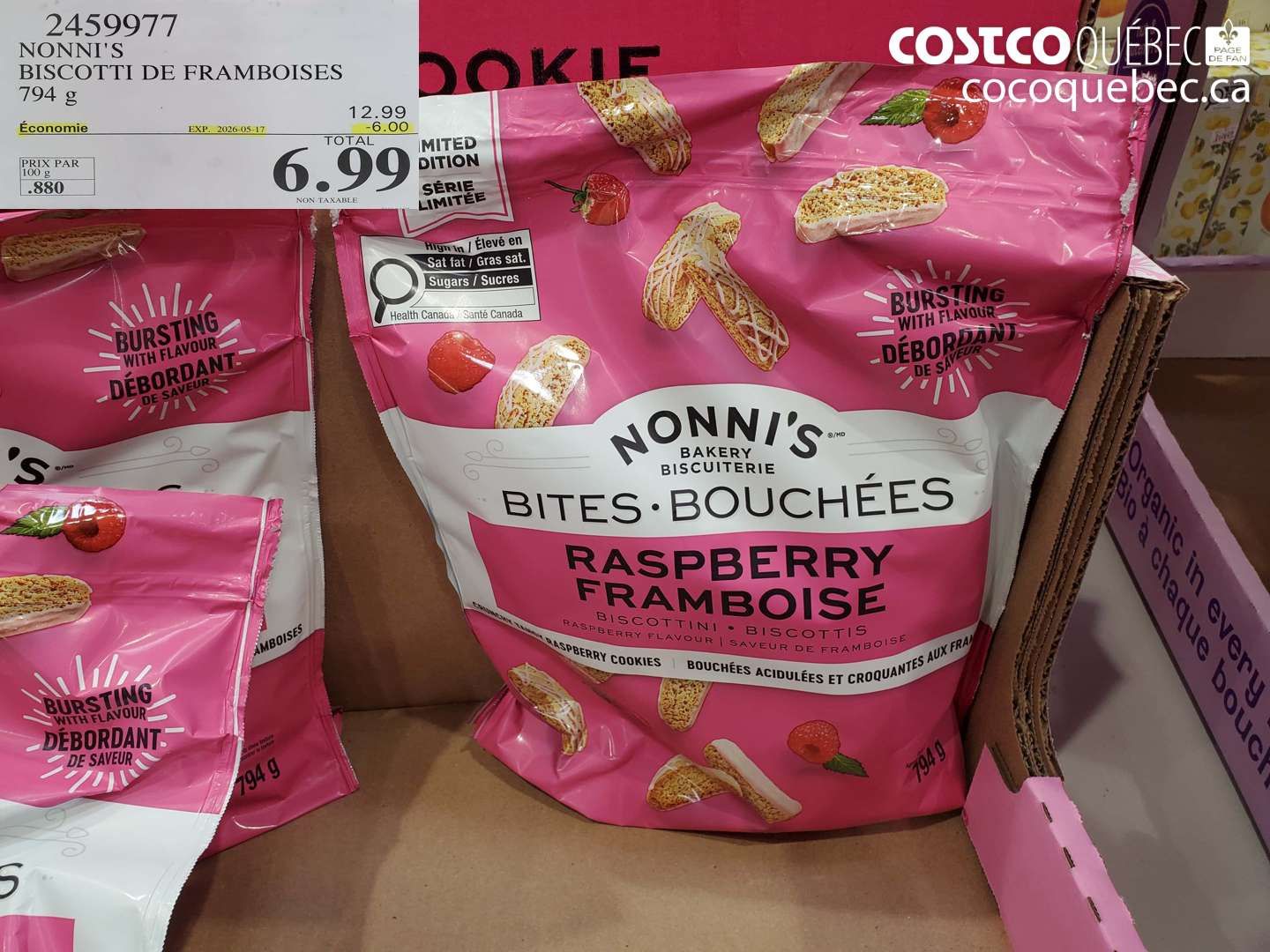 2459977 NONNI'S BISCOTTI DE FRAMBOISES ($6.00 INSTANT SAVINGS EXPIRES ON 2026-05-17) $6.99