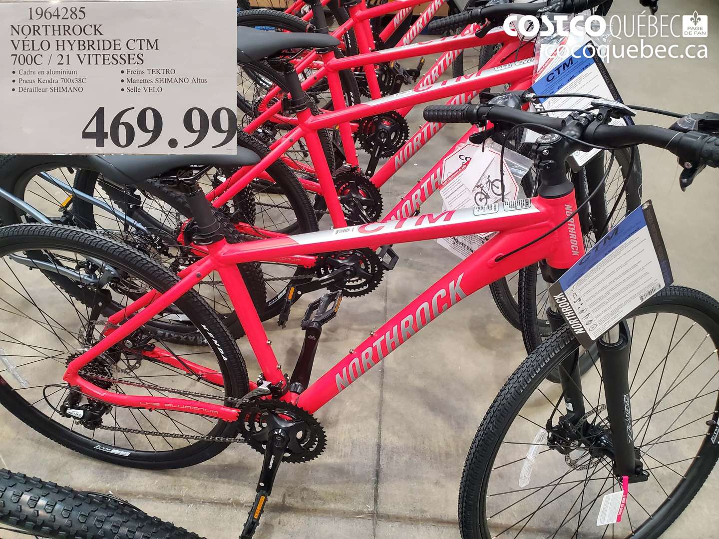 1964285 NORTHROCK VÉLO HYBRIDE CTM 700C / 21 VITESSES $469.99