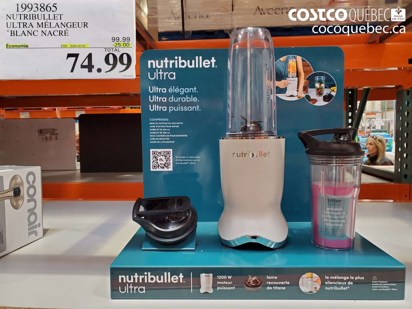 1993865 NUTRIBULLET ULTRA MELANGEUR BLANC NACRE ($25.00 INSTANT SAVINGS EXPIRES ON 2026-05-03) $74.99