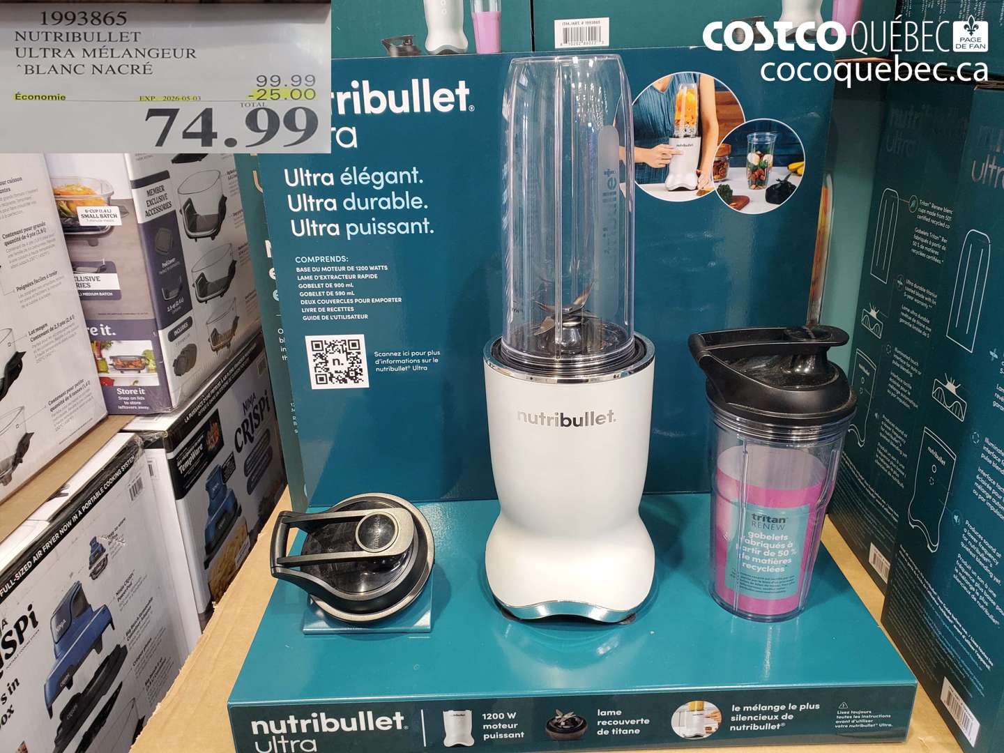 1993865 NUTRIBULLET ULTRA MELANGEUR BLANC NACRE ($25.00 INSTANT SAVINGS EXPIRES ON 2026-05-03) $74.99