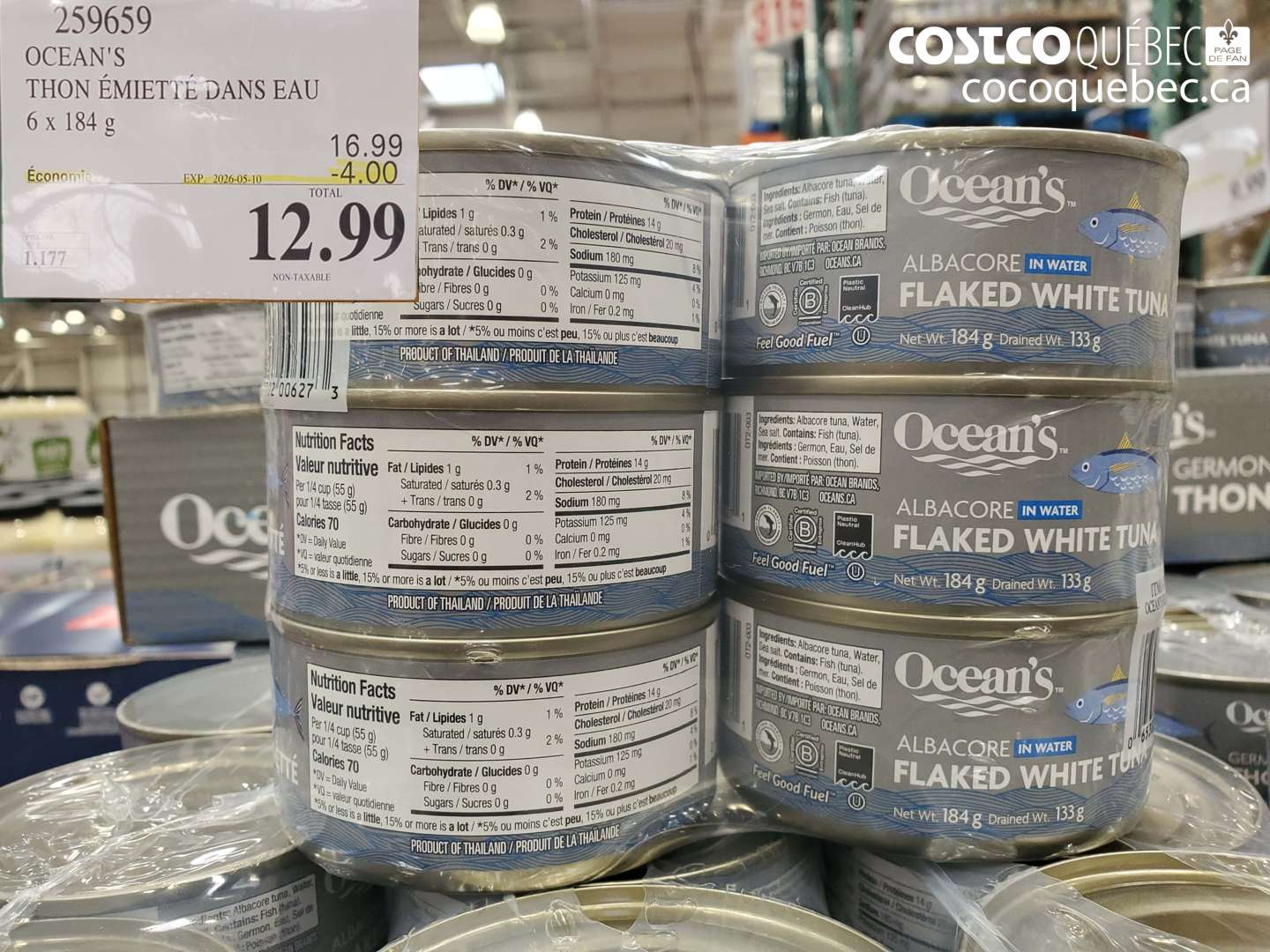 259659 OCEAN'S THON ÉMIETTE DANS EAU ($4.00 INSTANT SAVINGS EXPIRES ON 2026-05-10) $12.99