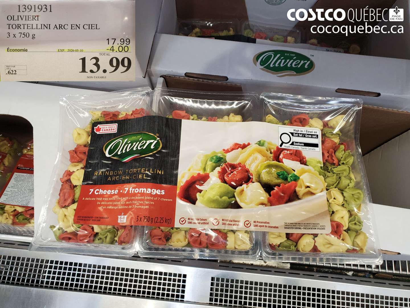 1391931 OLIVIERI TORTELLINI ARC EN CIEL ($4.00 INSTANT SAVINGS EXPIRES ON 2026-05-10) $13.99