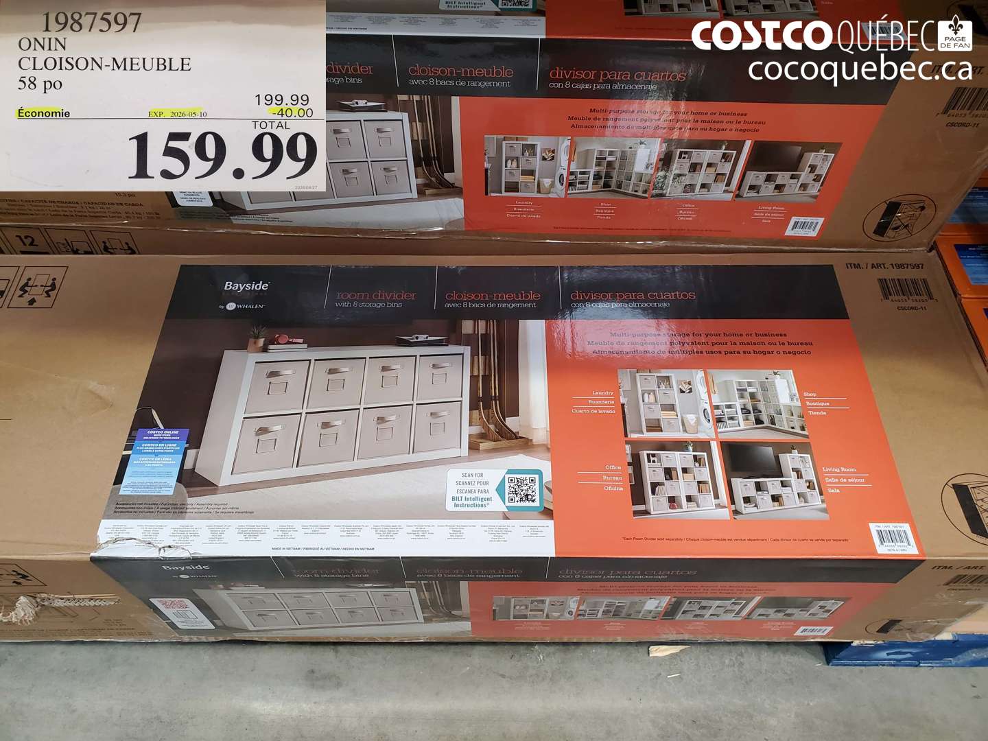 1987597 ONIN CLOISON-MEUBLE 58 PO ($40.00 INSTANT SAVINGS EXPIRES ON 2026-05-10) $159.99