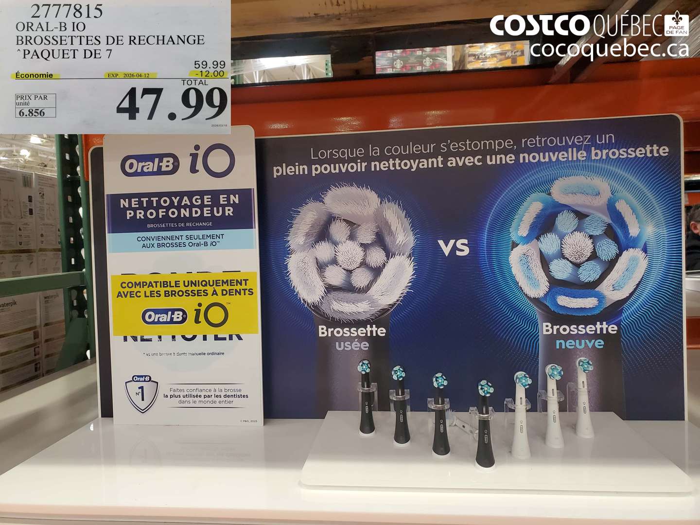 2777815 ORAL-B IO BROSSETTES DE RECHANGE PAQUET DE 7 ($12.00 INSTANT SAVINGS EXPIRES ON 2026-04-12) $47.99
