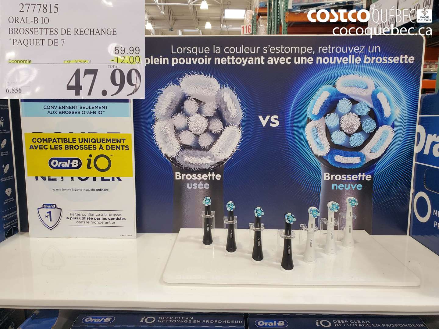 2777815 ORAL-B IO BROSSETTES DE RECHANGE PAQUET DE 7 ($12.00 INSTANT SAVINGS EXPIRES ON 2026-05-03) $47.99