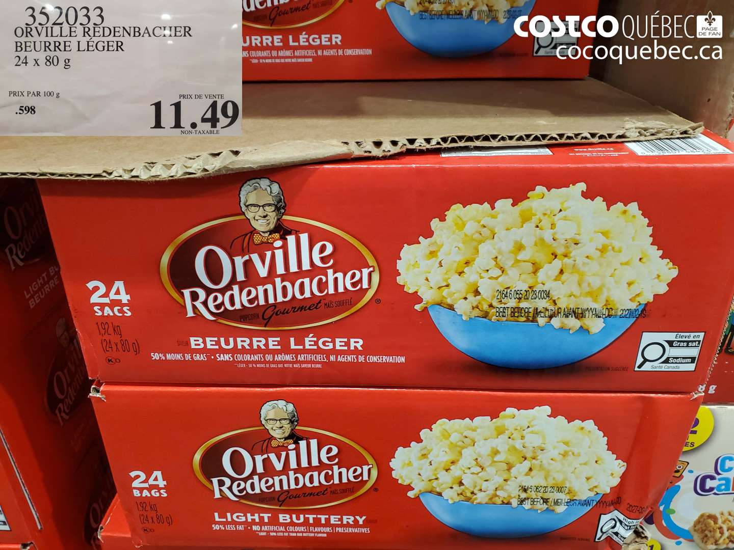 352033 ORVILLE REDENBACHER BEURRE LÉGER $11.49