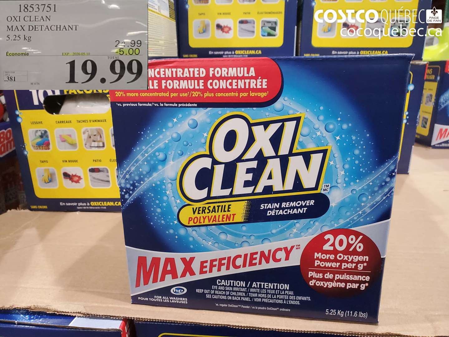 1853751 OXI CLEAN MAX DETACHANT ($5.00 INSTANT SAVINGS EXPIRES ON 2026-05-10) $19.99