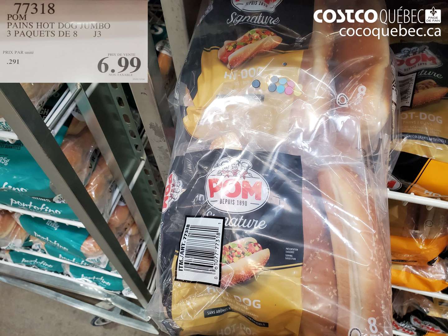 77318 PAINS HOT DOG JUMBO 3 PAQUETS DE 8 $6.99