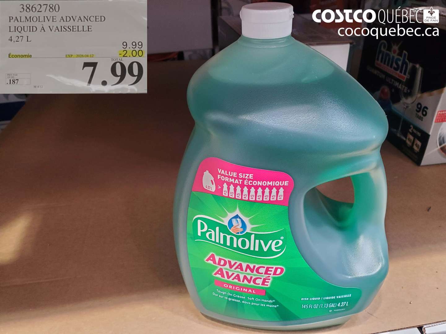 3862780 PALMOLIVE ADVANCED LIQUID A VAISSELLE 4.27 L ($2.00 INSTANT SAVINGS EXPIRES ON 2026-04-12) $7.99