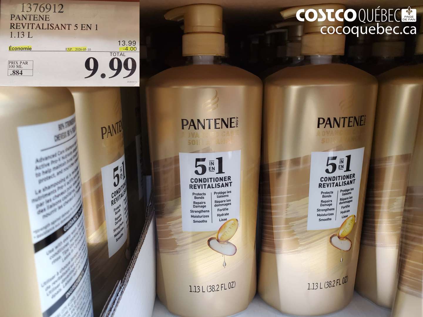 1376912 PANTENE REVITALISANT 5 EN 1 1.13 L ($4.00 INSTANT SAVINGS EXPIRES ON 2026-05-10) $9.99