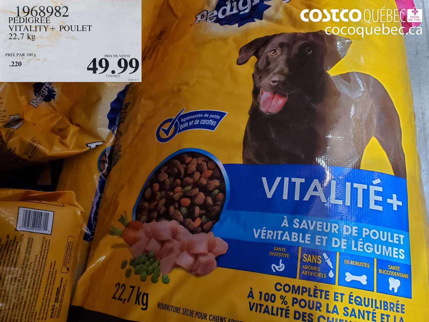 1968982 PEDIGREE VITALITY + POULET $49.99