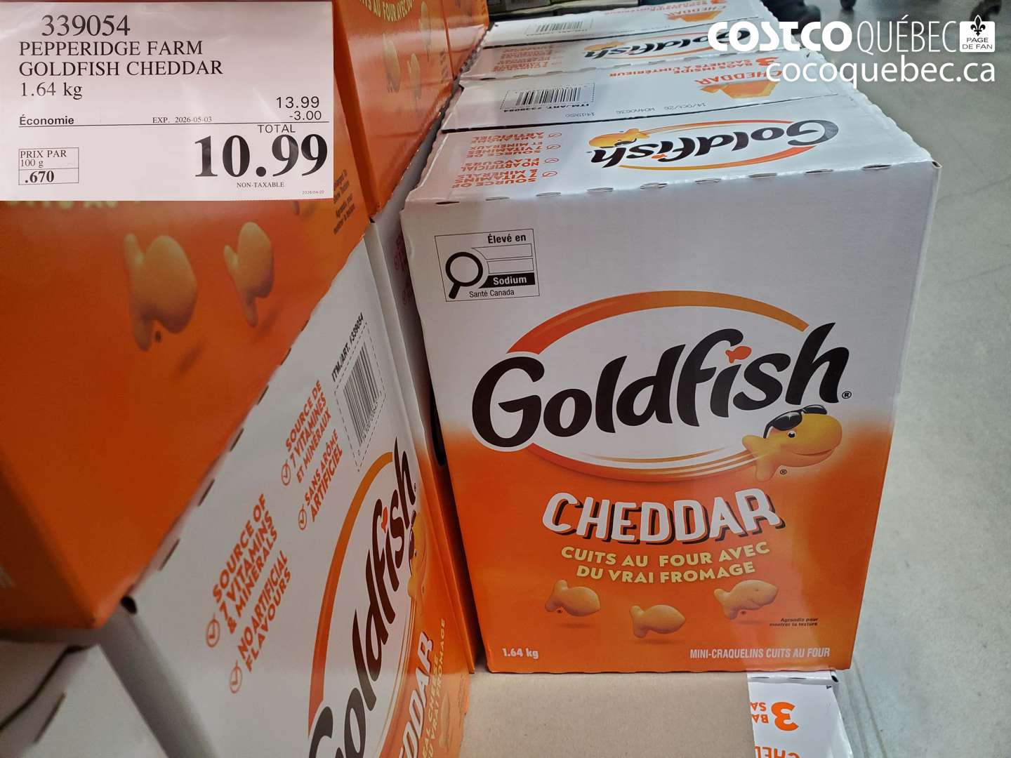 339054 PEPPERIDGE FARM GOLDFISH CHEDDAR 1.64 KG ($3.00 INSTANT SAVINGS EXPIRES ON 2026-05-03) $10.99