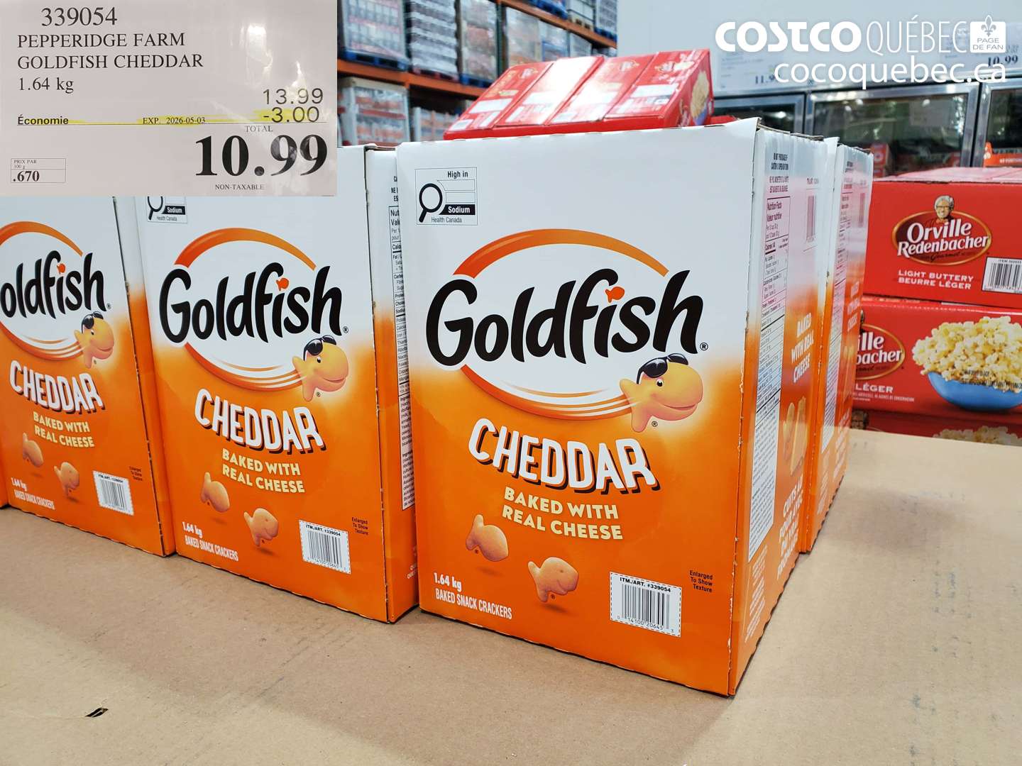 339054 PEPPERIDGE FARM GOLDFISH CHEDDAR 1.64 KG ($3.00 INSTANT SAVINGS EXPIRES ON 2026-05-03) $10.99