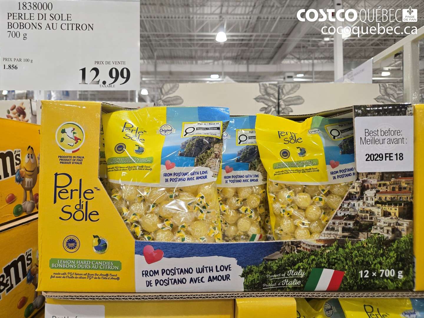 1838000 PERLE DI SOLE BOBONS AU CITRON 700 G $12.99