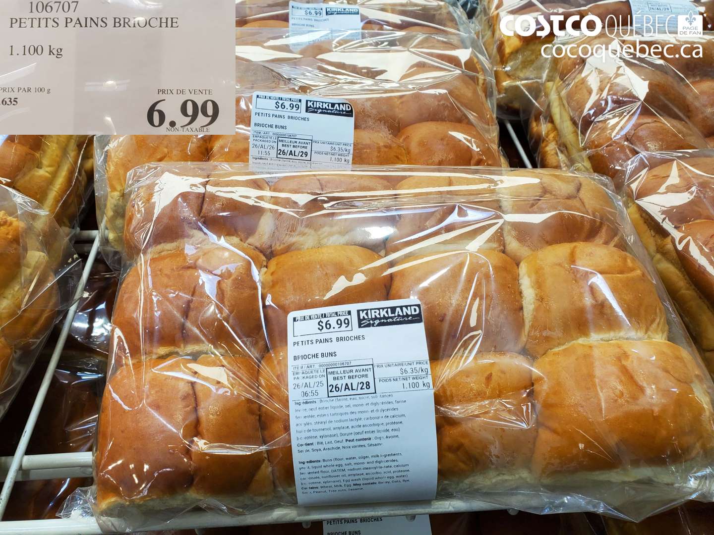 106707 PETITS PAINS BRIOCHE 1.100 KG $69.85