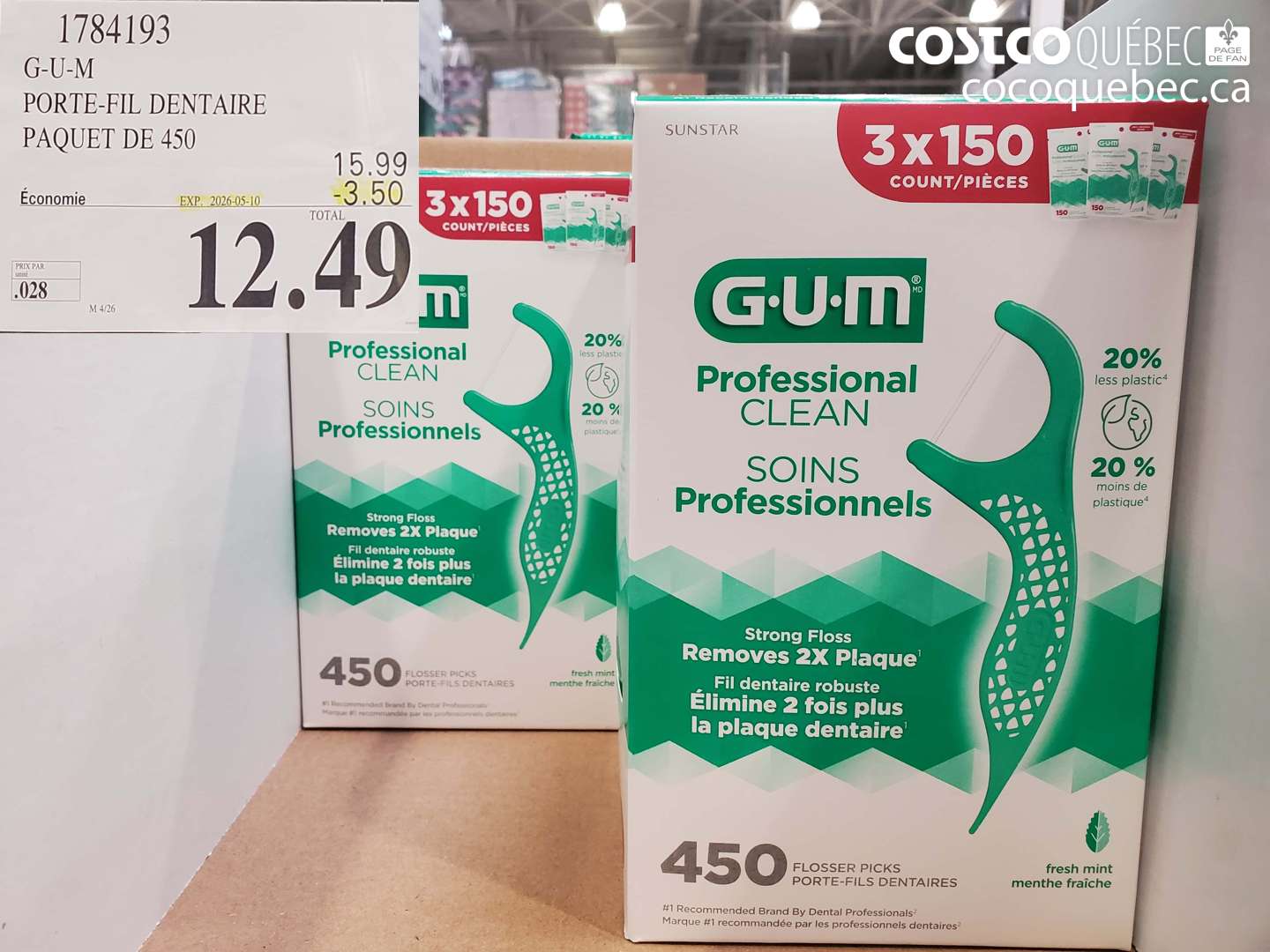 1784193 PORTE-FIL DENTAIRE PAQUET DE 450 ($3.50 INSTANT SAVINGS EXPIRES ON 2026-05-10) $12.49