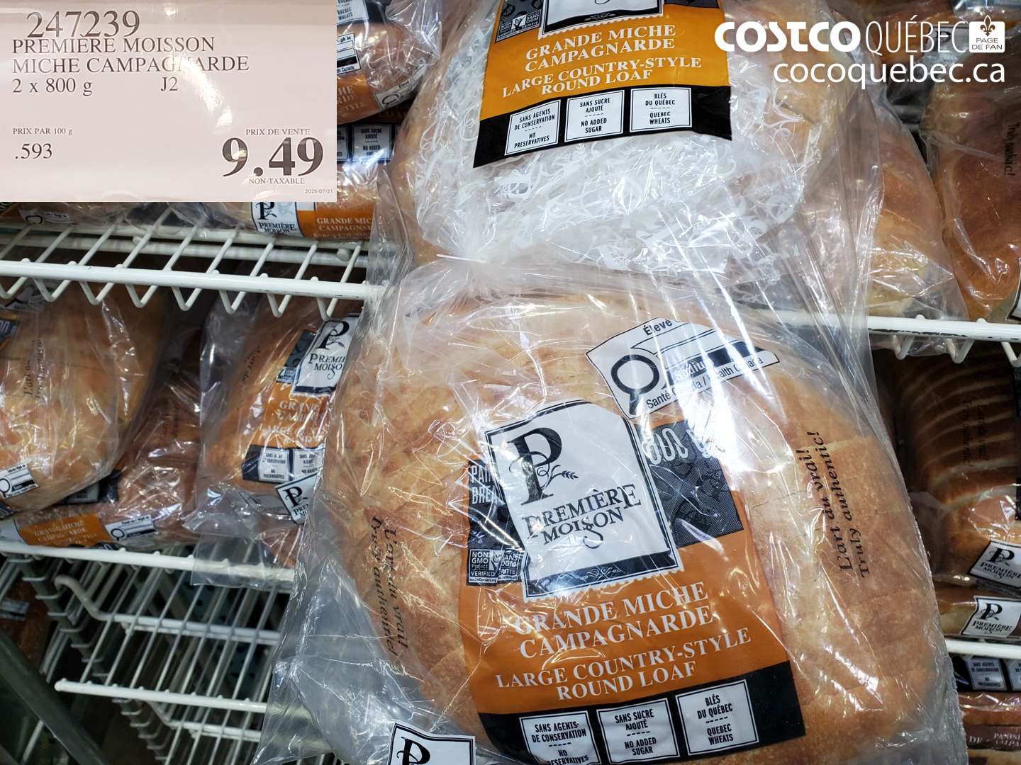 247239 PREMIERE MOISSON MICHE CAMPAGARDE 2 X 800 G $9.49