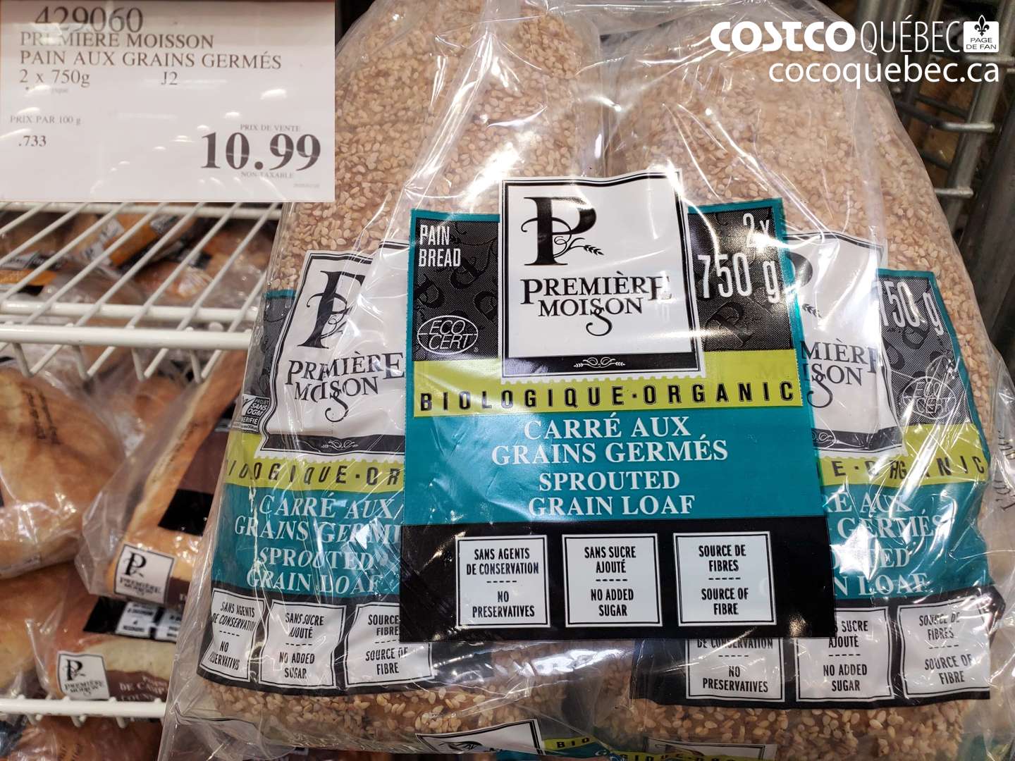 429060 PREMIERE MOISSON PAIN AUX GRAINS GERMES 2 X 750 G $10.99