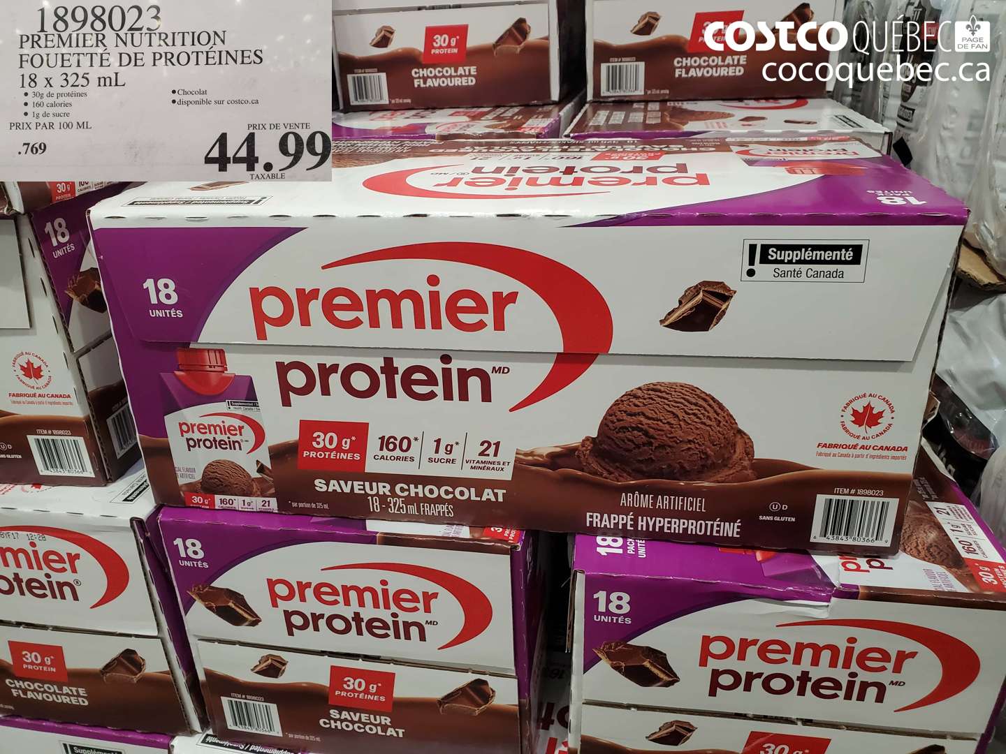 1898023 PREMIER NUTRITION FOUETTÉ DE PROTÉINES 18 X 325 ML $44.99