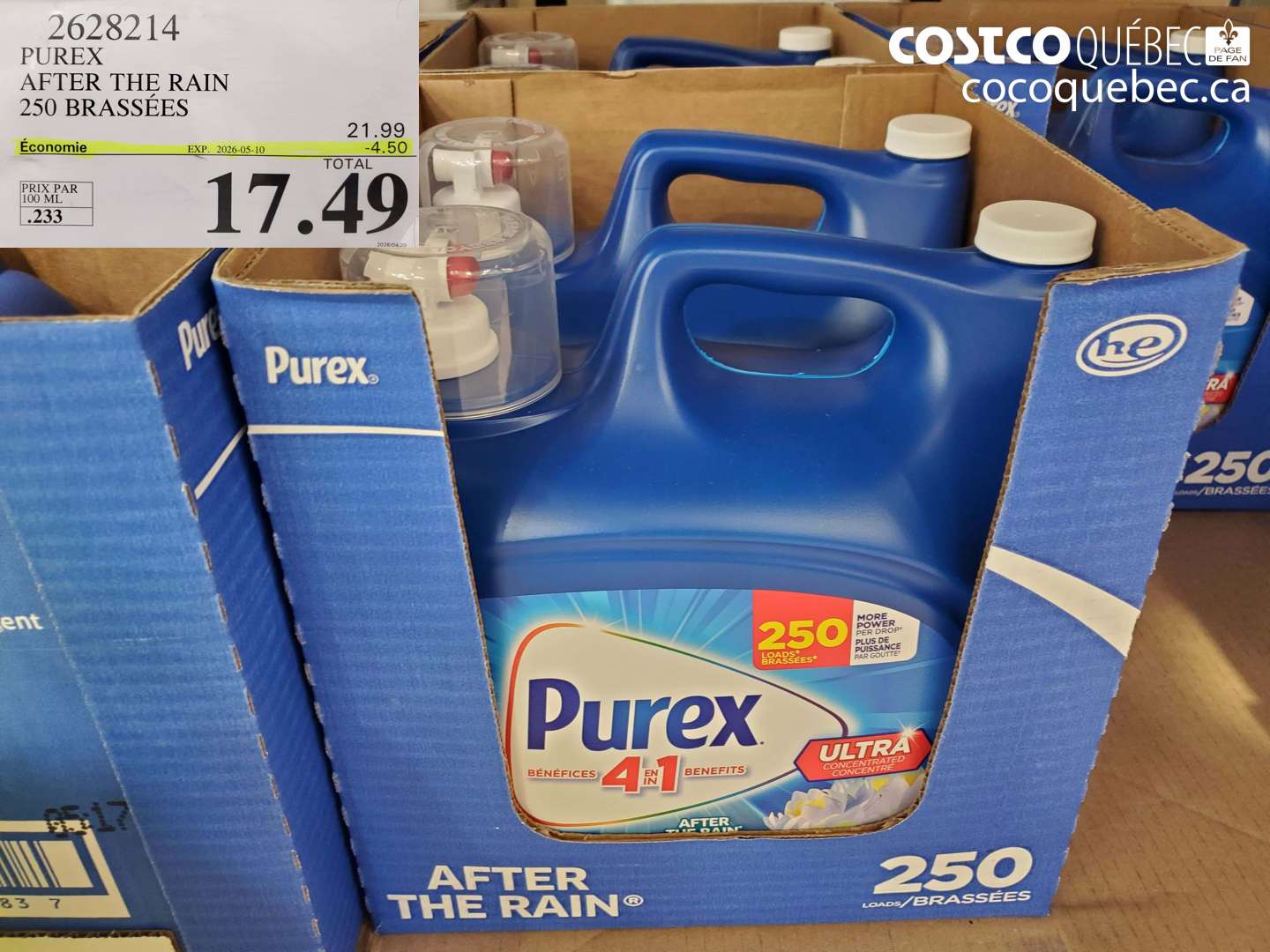 2628214 PUREX AFTER THE RAIN 250 BRASSÉES ($4.50 INSTANT SAVINGS EXPIRES ON 2026-05-10) $17.49