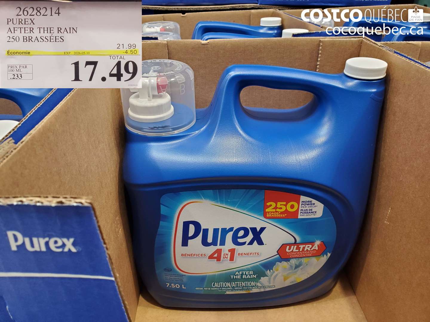 2628214 PUREX AFTER THE RAIN 250 BRASSÉES ($4.50 INSTANT SAVINGS EXPIRES ON 2026-05-10) $17.49