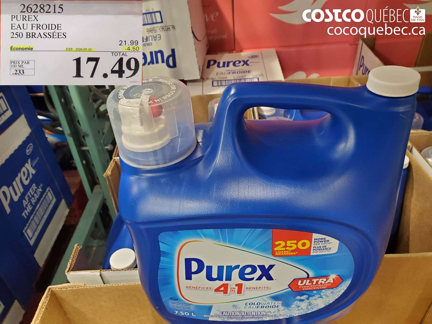 2628215 PUREX EAU FROIDE 250 BRASSÉES ($4.50 INSTANT SAVINGS EXPIRES ON 2026-05-10) $17.49