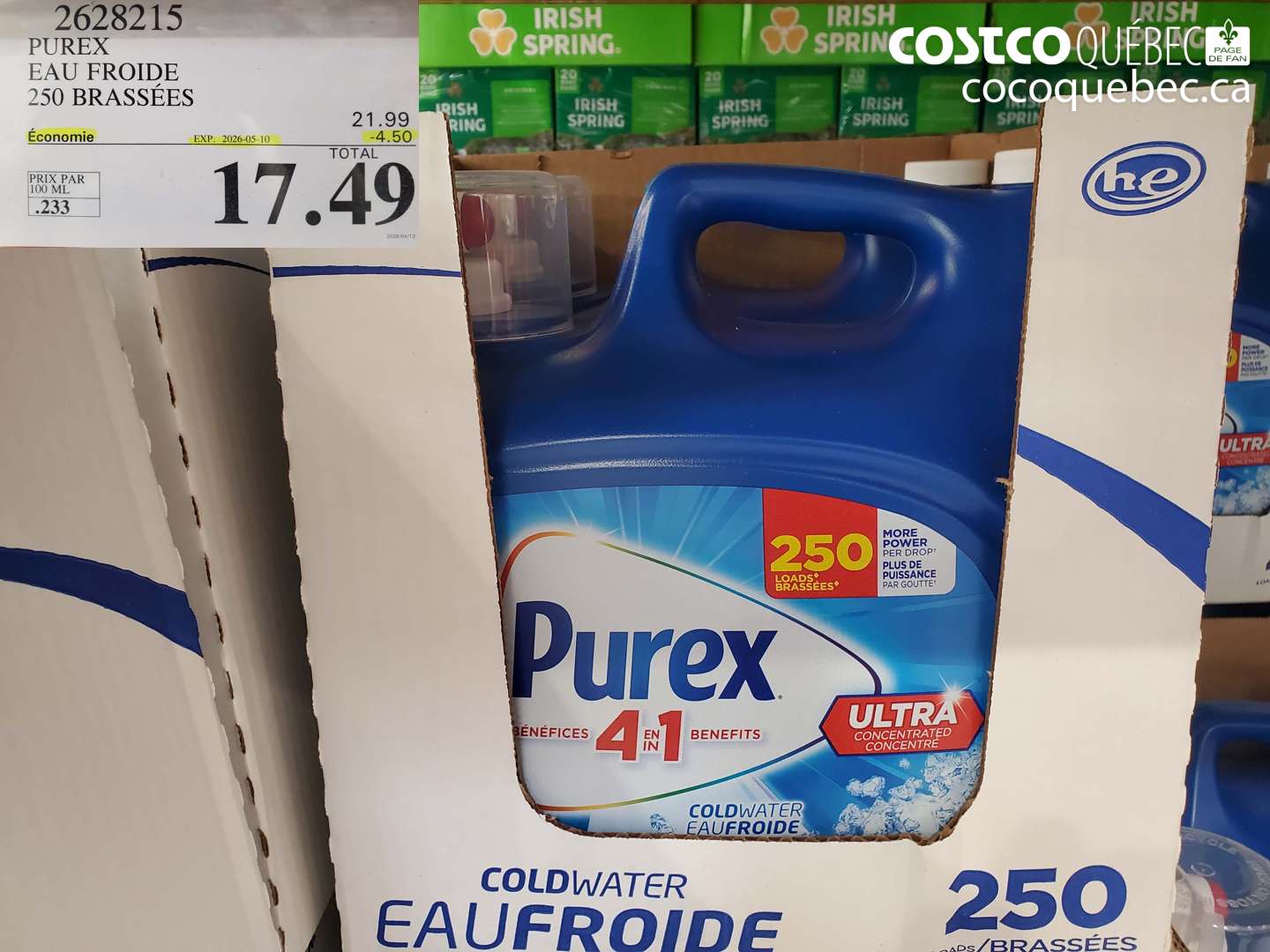 2628215 PUREX EAU FROIDE 250 BRASSÉES ($4.50 INSTANT SAVINGS EXPIRES ON 2026-05-10) $17.49