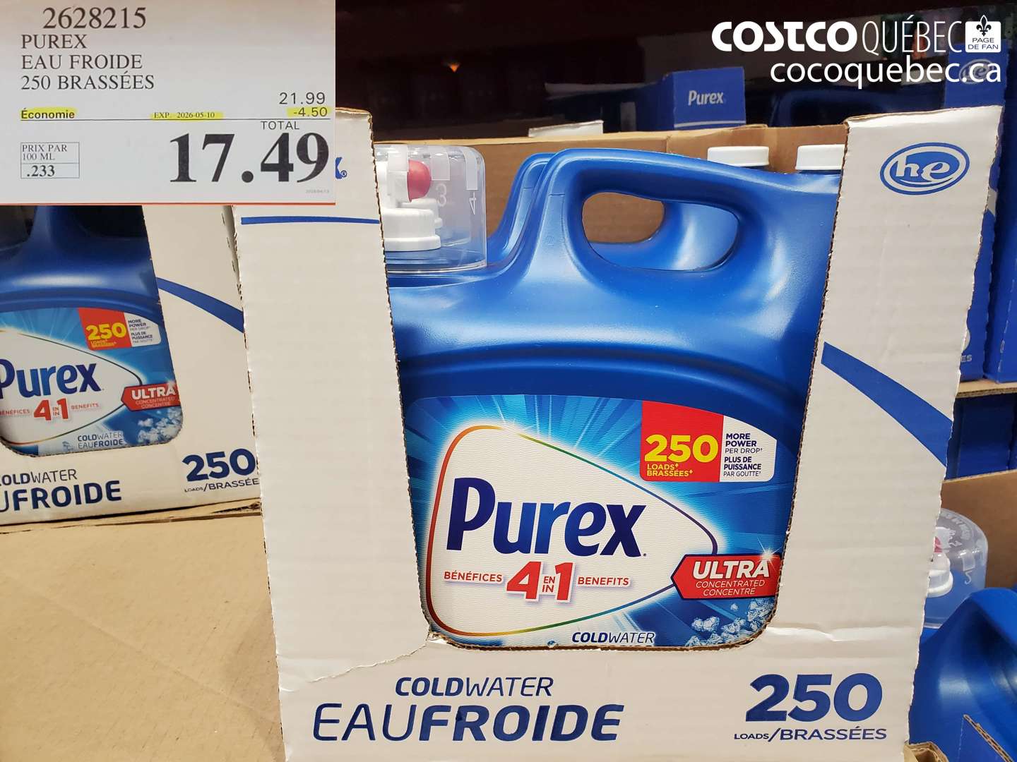 2628215 PUREX EAU FROIDE 250 BRASSÉES ($4.50 INSTANT SAVINGS EXPIRES ON 2026-05-10) $17.49