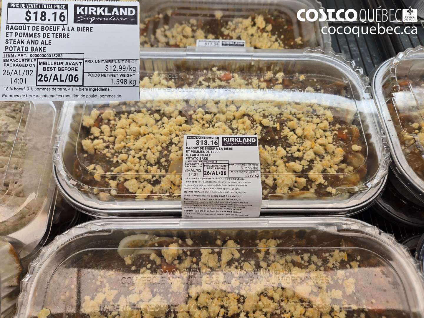 15253 RAGOUT DE BOEUF A LA BIERE ET POMMES DE TERRE $18.16