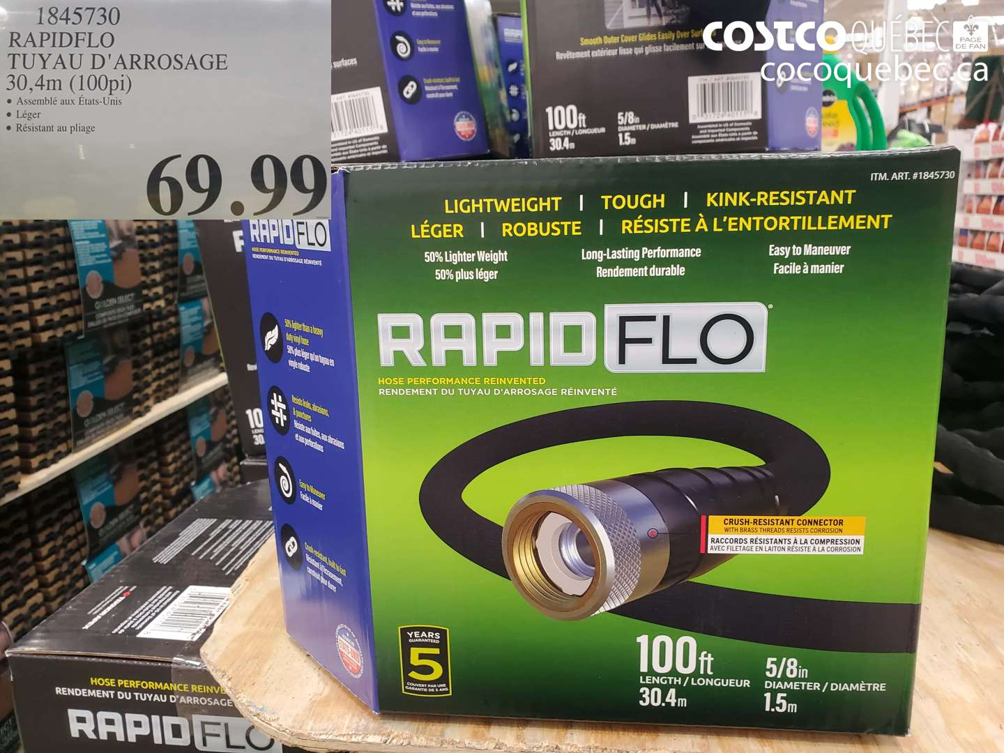 1845730 RAPIDFLO TUYAU D'ARROSAGE 30,4M (100PI) $69.99