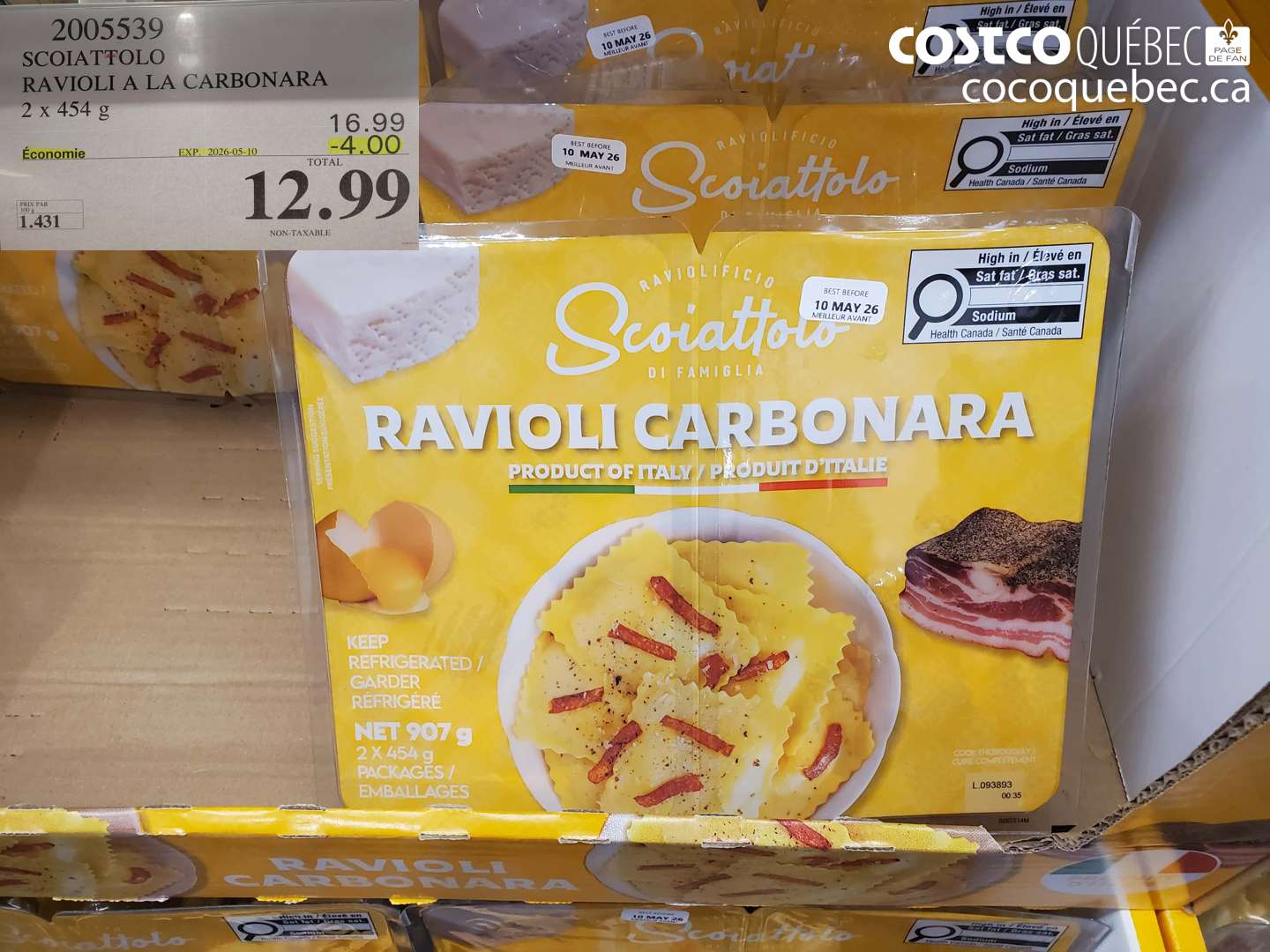 2005539 RAVIOLI A LA CARBONARA ($4.00 INSTANT SAVINGS EXPIRES ON 2026-05-10) $12.99