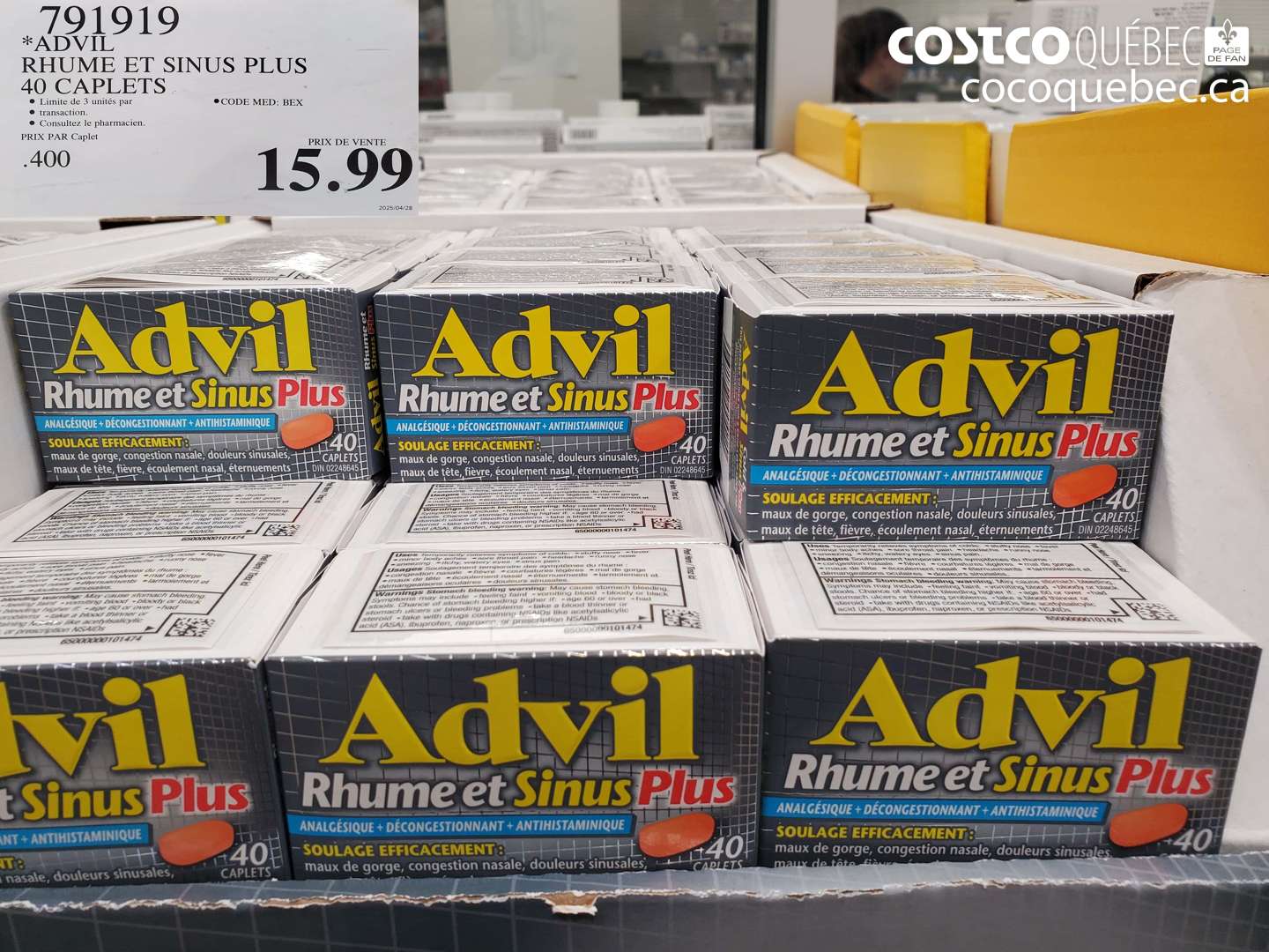 791919 RHUME ET SINUS PLUS 40 CAPLETS $15.99