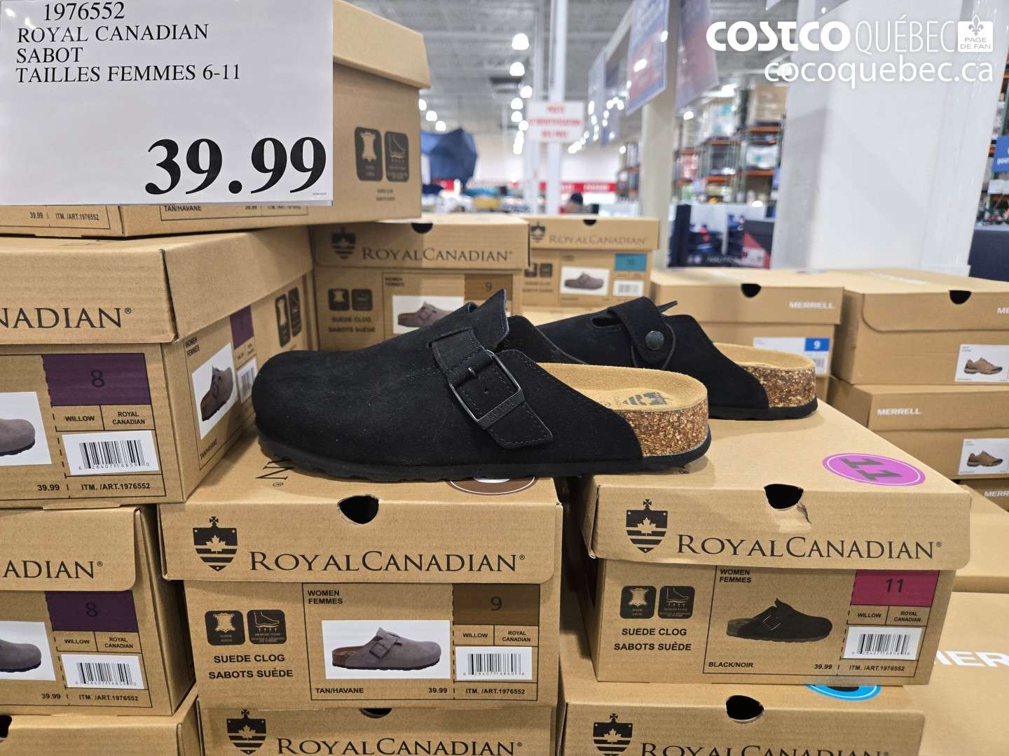 1976552 ROYAL CANADIAN SABOT TAILLES FEMMES 6-11 $39.99