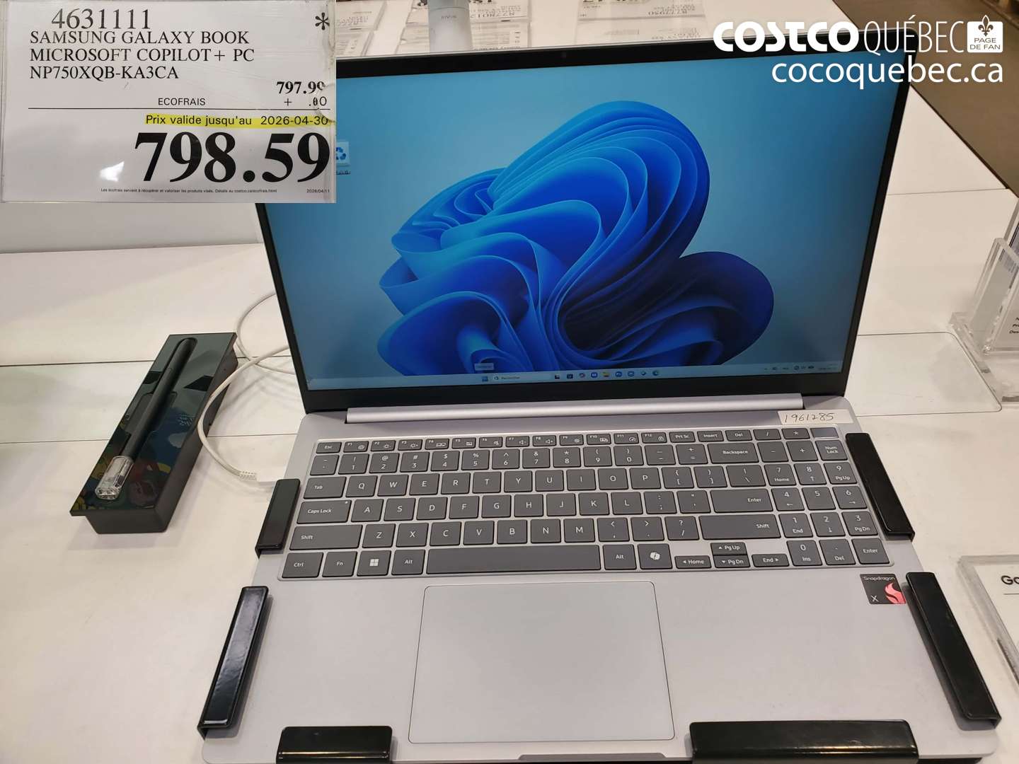 4631111 SAMSUNG GALAXY BOOK MICROSOFT COPILOT + PC NP750X0B-KA3CA (EXPIRES ON 2026-04-30) $797.99