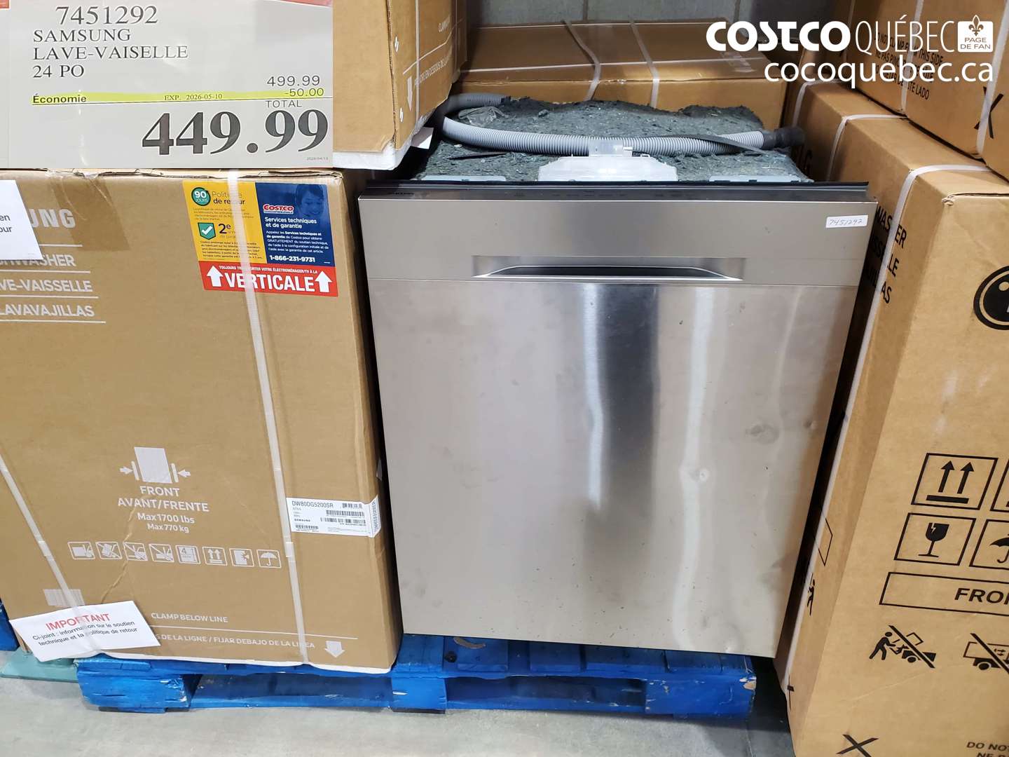 7451292 SAMSUNG LAVE-VAISSELLE 24 PO ($50.00 INSTANT SAVINGS EXPIRES ON 2026-05-10) $449.99