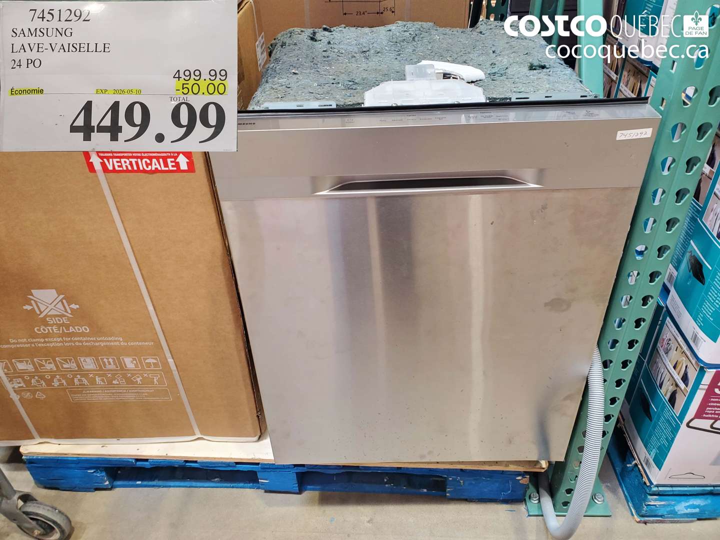 7451292 SAMSUNG LAVE-VAISSELLE 24 PO ($50.00 INSTANT SAVINGS EXPIRES ON 2026-05-10) $449.99