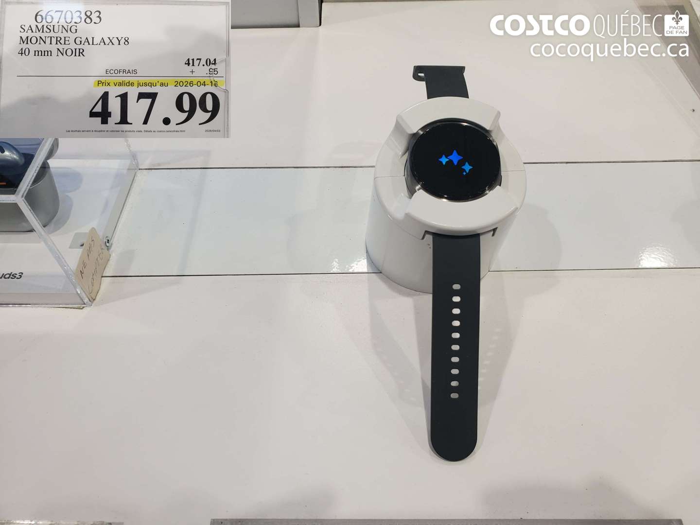 6670383 SAMSUNG MONTRE GALAXY8 40 MM NOIR (EXPIRES ON 2026-04-16) $417.99