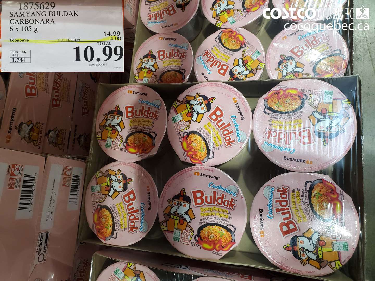 1875629 SAMYANG BULDAK CARBONARA 6 X 105 G ($4.00 INSTANT SAVINGS EXPIRES ON 2026-04-19) $10.99