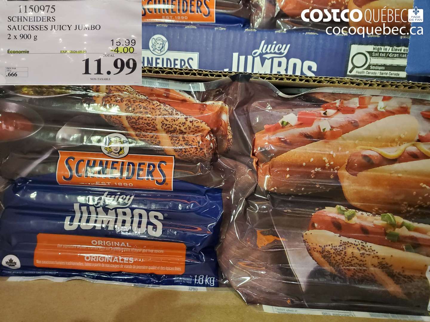 1150975 SCHNEIDERS SAUCISSES JUICY JUMBO ($4.00 INSTANT SAVINGS EXPIRES ON 2026-05-10) $11.99