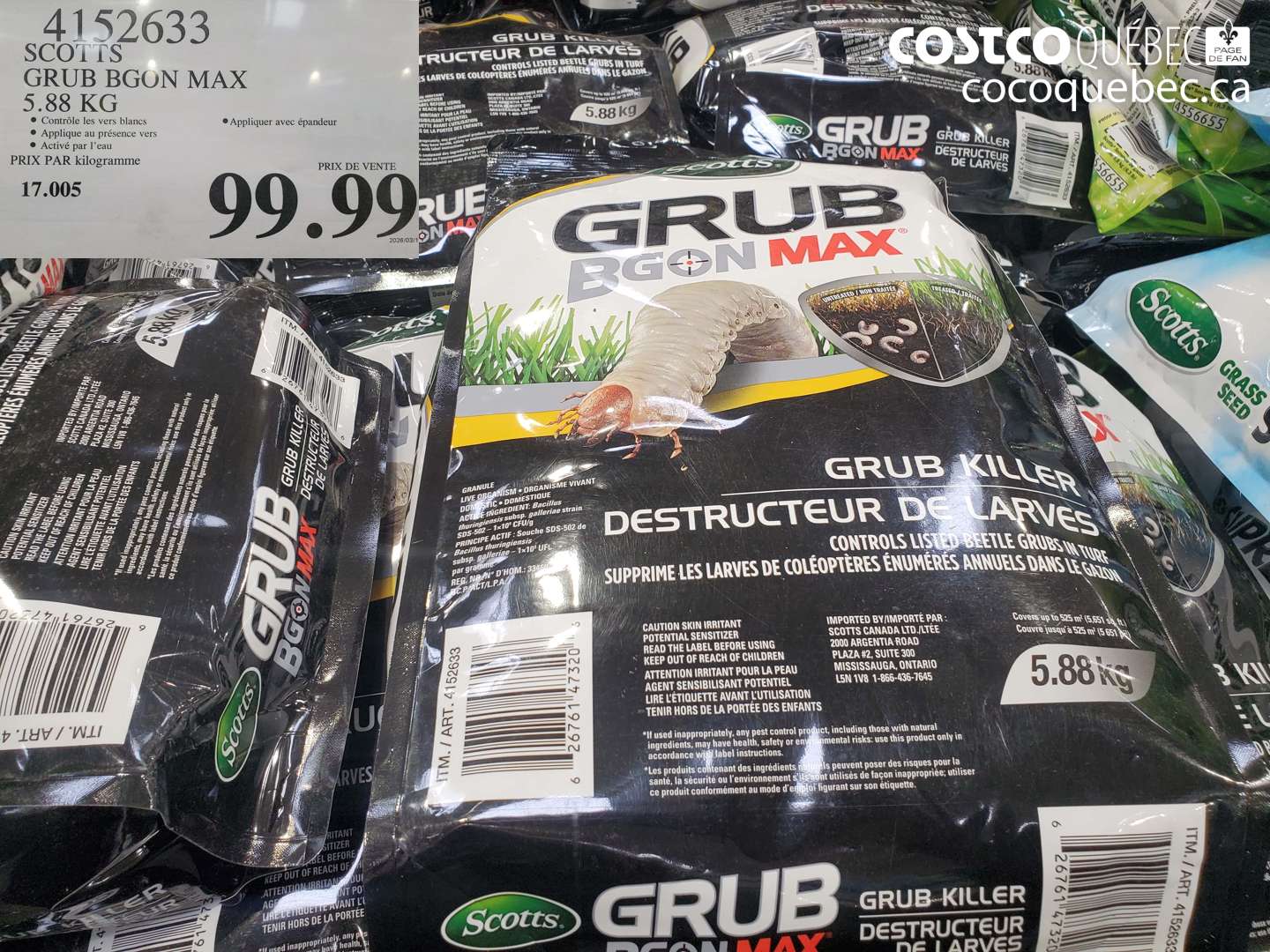 4152633 SCOTTS GRUB BGON MAX 5.88 KG $99.99