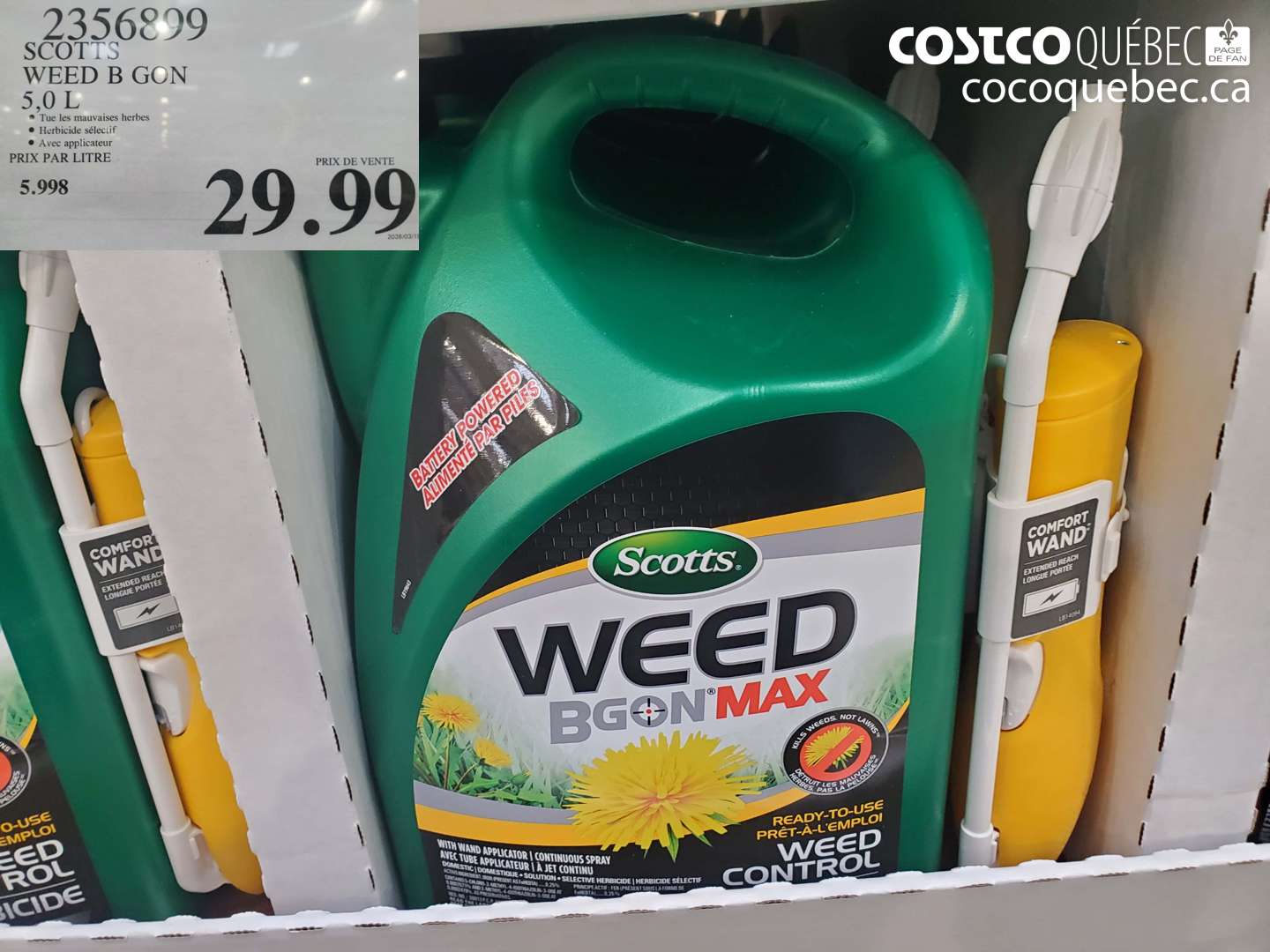 2356899 SCOTTS WEED B GON 5.0 L $29.99
