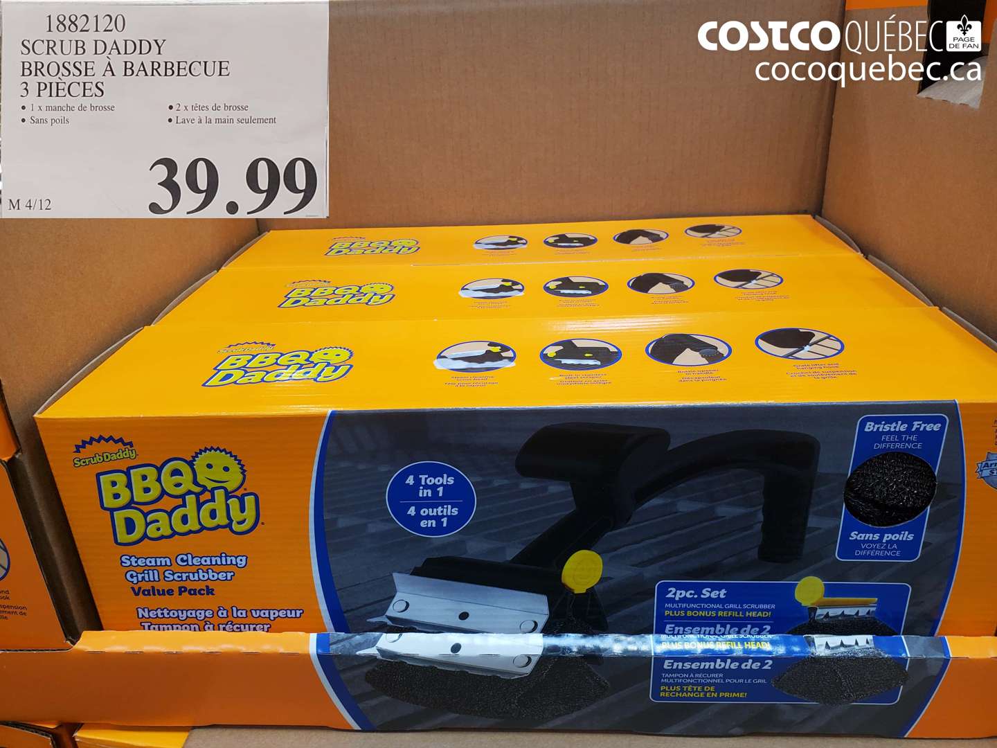 1882120 SCRUB DADDY BROSSE À BARBECUE 3 PIECES $39.99