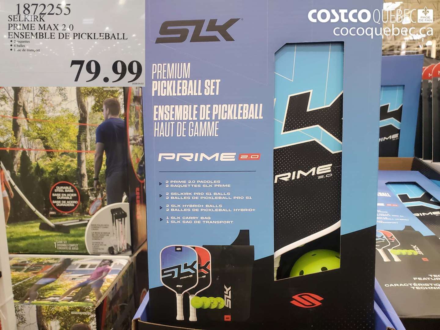 1872255 SELKIRK PRIME MAX 2.0 ENSEMBLE DE PICKLEBALL $79.99