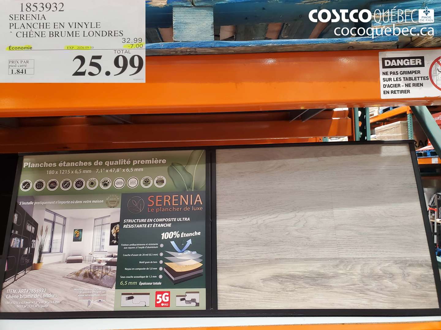 1853932 SERENIA PLANCHE EN VINYLE CHÊNE BRUME LONDRES ($7.00 INSTANT SAVINGS EXPIRES ON 2026-05-10) $25.99