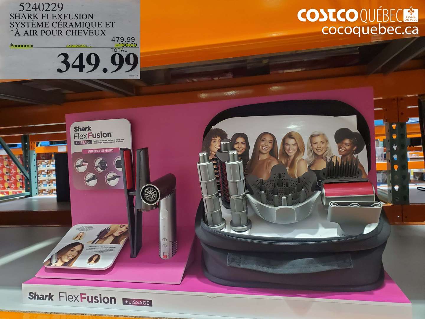 5240229 SHARK FLEXFUSION SYSTÈME CÉRAMIQUE ET À AIR POUR CHEVEUX ($130.00 INSTANT SAVINGS EXPIRES ON 2026-04-12) $349.99