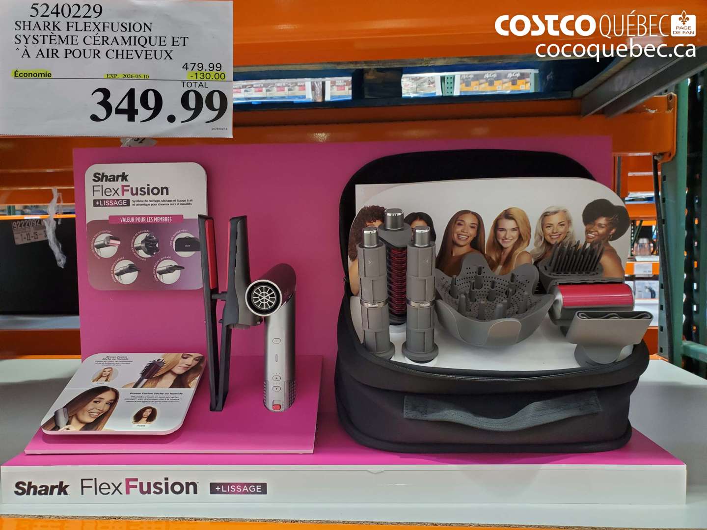 5240229 SHARK FLEXFUSION SYSTÈME CÉRAMIQUE ET À AIR POUR CHEVEUX ($130.00 INSTANT SAVINGS EXPIRES ON 2026-05-10) $349.99